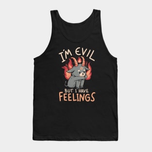 Im Evil But I Have Feelings - Cute Funny Evil Creepy Baphomet Gift Tank Top